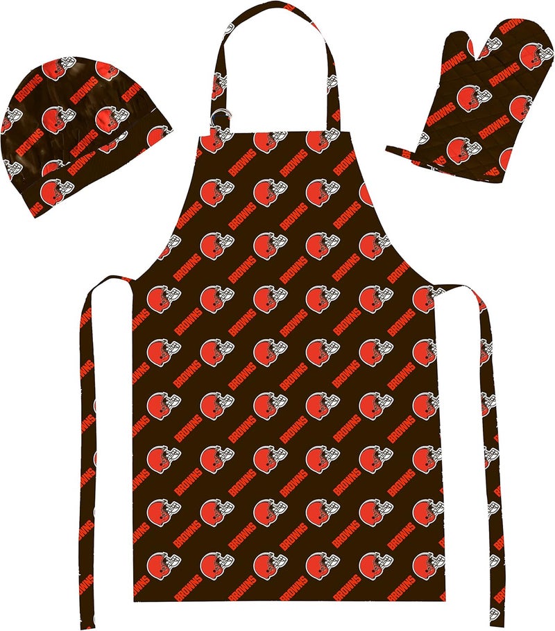 NFL unisex-adult 3-piece Apron, Oven Mitt and Chef Hat Set